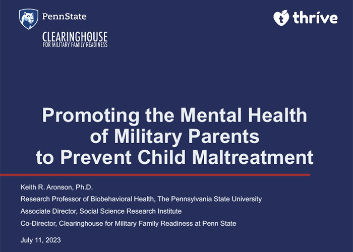 Image for Promoting the Mental Health of Military Parents Presentation