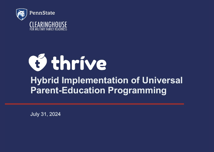 Image for Thrive: Hybrid Implementation of Universal Parent-Education Programming